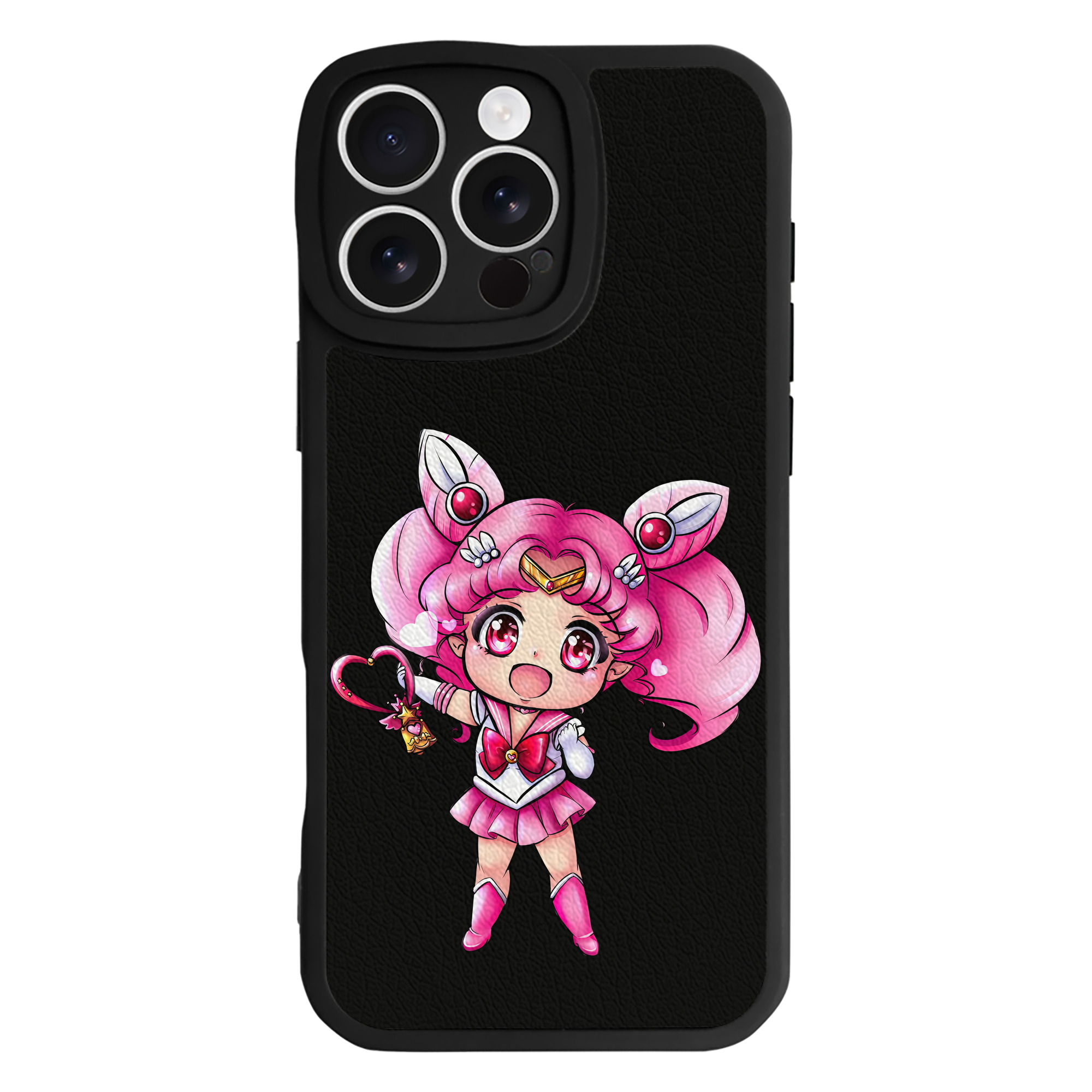（画像用） 美少女戦士セーラームーン ちびうさ Sailor Moon Chibiusa Tsukino Usagi Small Lady Serenity 【iPhone 16シリーズ対応】シリコンスマホケース（レザー調） 材質：シリコン
